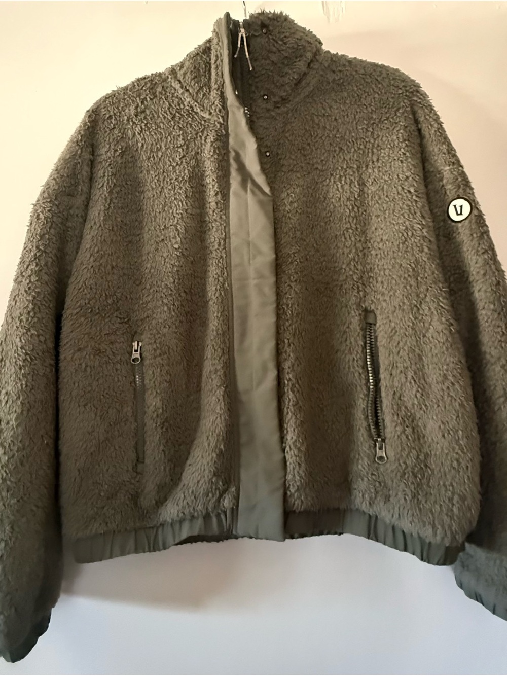 Vuori Olive Green Sherpa Bomber Jacket